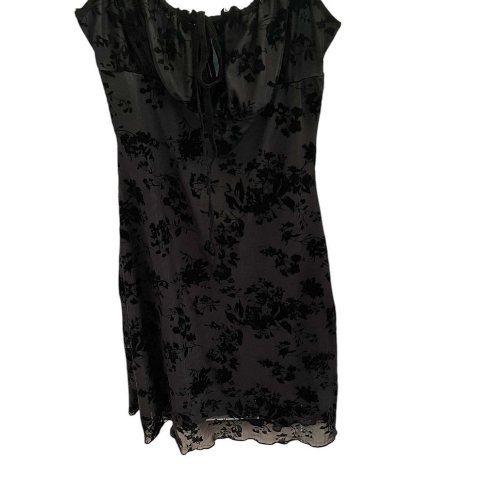 Slip Dress Back Sheer Lace Over Baby Blue Adjustable Straps Sz XS Shein